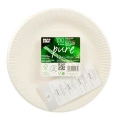 NEU Pappteller Pure, rund, Ø 23 cm, 100 Stück, weiß