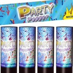 NEU Party Popper, 10 cm, 4er-Pack
