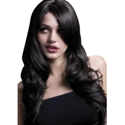 NEU Perücke Damen Nicole Langhaar, Wellig m. Seitenscheitel, Premium-Qualität, braun