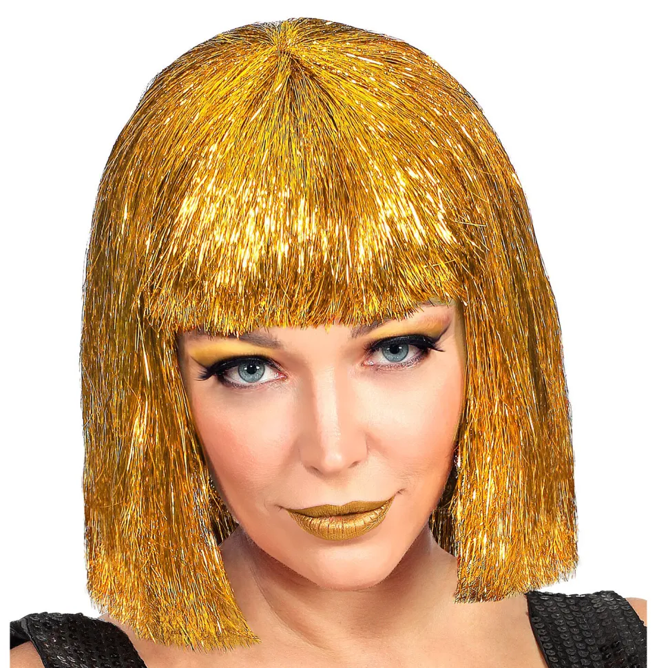 NEU Perücke Glitterfolie, gold