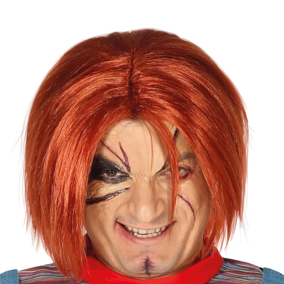 NEU Perücke Mörder-Puppe, rot