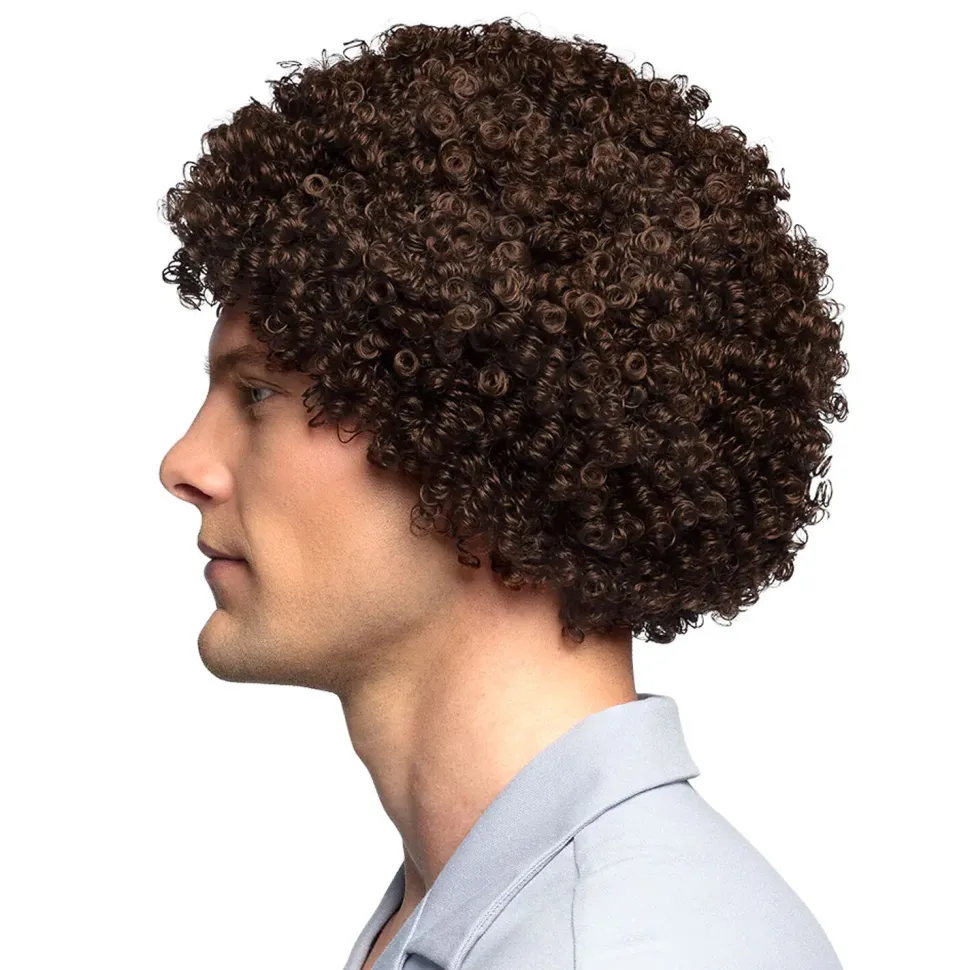 NEU Perücke Ricardo, braun, mit kleinen Locken