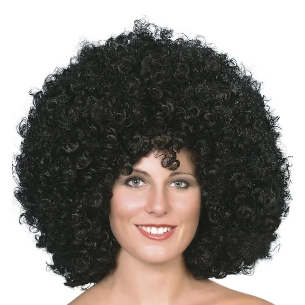 NEU Perücke Unisex Super-Riesen-Afro Locken, schwarz
