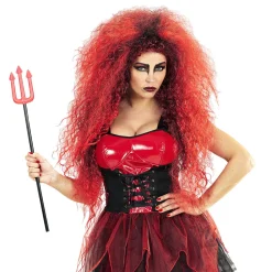 NEU Perücke wilde Teufelin, schwarz-rot