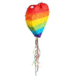 NEU Pinata Regenbogen-Herz, zum Ziehen, 37x36x7cm