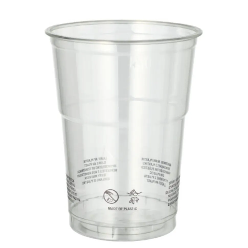 NEU Plastikbecher recycelt, 0,4l, glasklar, 50 Stück