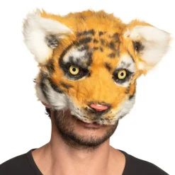 NEU Plüsch-Halbmaske Tiger, gelb-orange