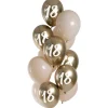 NEU Premium-Latex-Luftballons 18 Years, Golden Latte, 33cm , 12 stk