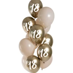 NEU Premium-Latex-Luftballons 18 Years, Golden Latte, 33cm , 12 stk