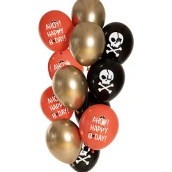 NEU Premium-Latex-Luftballons Birthday Pirate, 33cm, 12 Stk.