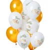 NEU Premium-Latex-Luftballons Mr. & Mrs, Gold, 33cm, 12 Stk.
