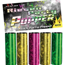 NEU Riesen-Party-Popper / Tischfeuerwerk, ca. 17cm, Flitterfüllung, 5 Stück