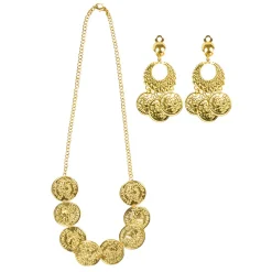 NEU Schmuck-Set Orient mit Halskette und Ohrclips, gold