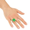 NEU Schöner goldener Ring mit grünem Stein für Pirat, Mittelalter & Co., Einheitsgröße