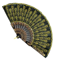 NEU Schöner Goldfarbener Fächer mit Spitze, Größe ca. 23cm