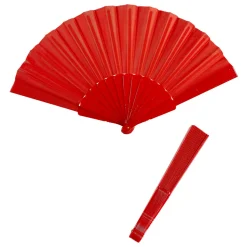 NEU Schöner Roter Fächer aus glattem Stoff, Größe ca. 23cm