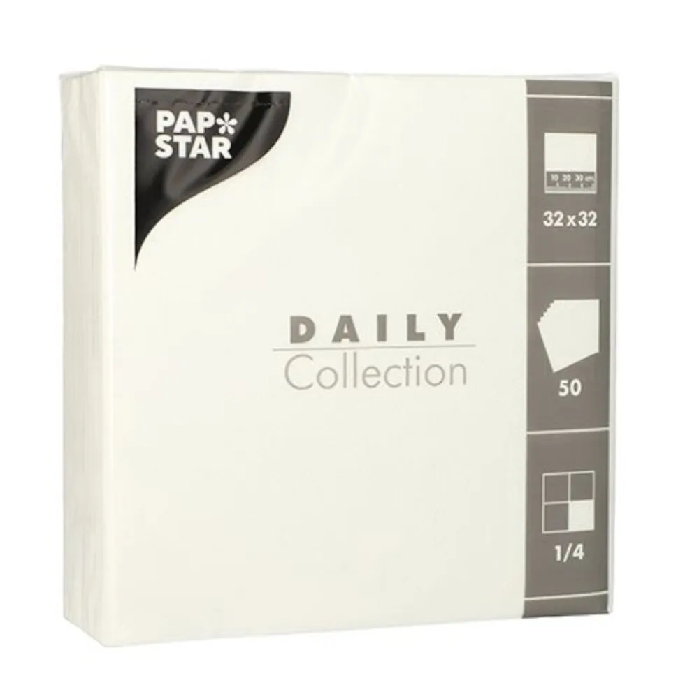 NEU Servietten Daily Collection, 32 x 32 cm, 50 Stück, Weiß