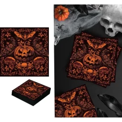 NEU Servietten Halloween Gothic Kürbis, 16x16cm, 20 Stück
