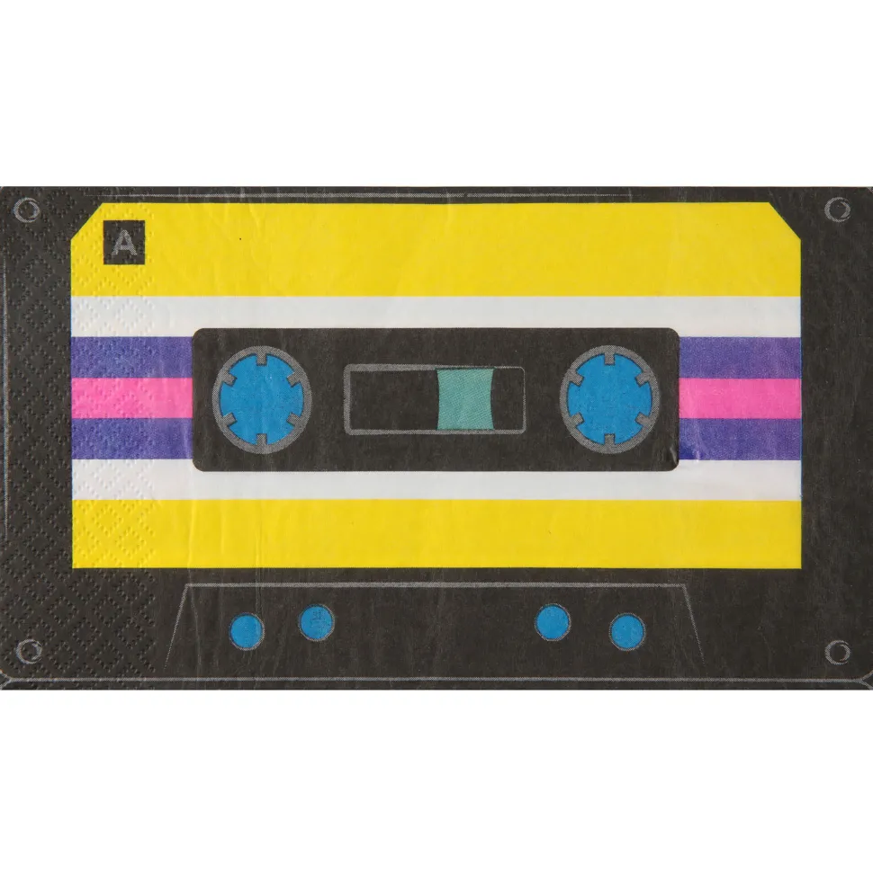 NEU Servietten 90s-Party Kassette, 20 Stück, 20 x 11cm