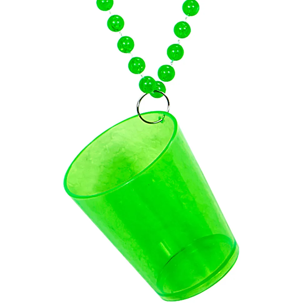 NEU St. Patricks Day Neon Grüne Schnapsglaskette für Shots
