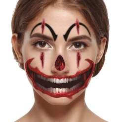 NEU Temporäres Tattoo Halloween Blutiger Clown, 30x14cm