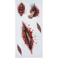 NEU Temporäres Tattoo Halloween-Wunden Schnitte und Stiche