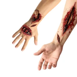 NEU Temporäres Tattoo Halloween-Wunden Schnitte und Stiche