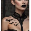 NEU Temporäres Tattoo Halloween Große Fledermäuse, 15x8cm