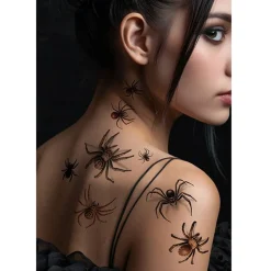 NEU Temporäres Tattoo Halloween Spinnen, 14x30cm