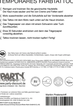 NEU Temporäres Tattoo-Motiv Reality, 10,5 x 14,8cm, Maritim Piratenschiff