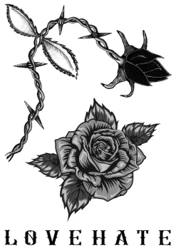 NEU Temporäres Tattoo-Motiv Reality, 10,5 x 14,8cm, Prison Love Hate
