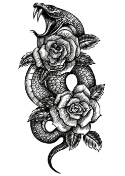 NEU Temporäres Tattoo-Motiv Reality, 10,5 x 14,8cm, Prison Schlange
