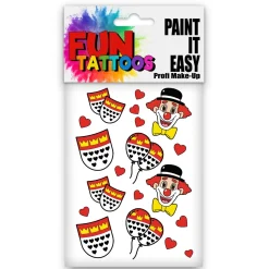 NEU Temporäres Tattoo-Motiv, 10,5 x 14,8cm, Karneval Kölle Clown