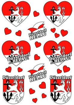 NEU Temporäres Tattoo-Motiv, 10,5 x 14,8cm, Karneval Düsseldorf Wappen