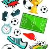 NEU Temporäres Tattoo-Motiv, 10,5 x 14,8cm, Kids Fußball