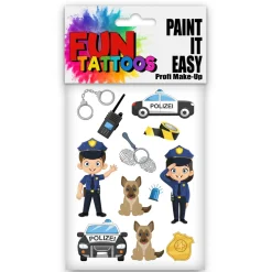 NEU Temporäres Tattoo-Motiv, 10,5 x 14,8cm, Kids Polizei