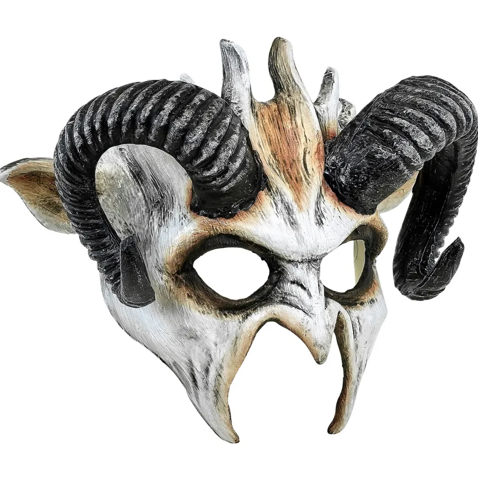 NEU Teufels-Maske Halloween Dämon, schwarz-weiß