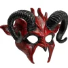 NEU Teufels-Maske Halloween Dämon, rot-schwarz