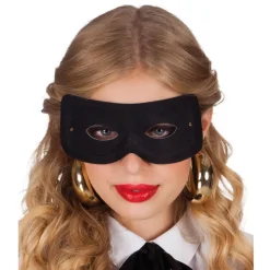 NEU Textilmaske Zorro / Augenmaske Bandit mit Gummiband, schwarz