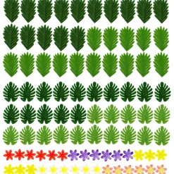 NEU Tischdeko-Set Hawaii, mit 60 Blättern und 30 Blüten