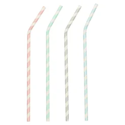 NEU Trinkhalme Pure aus Papier, biegbar, Ø 6 mm, 22 cm, 100 Stück, Stripes