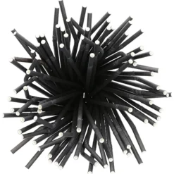 NEU Trinkhalme Pure aus Papier, biegbar, Ø 6 mm, 22 cm, 100 Stück, Schwarz