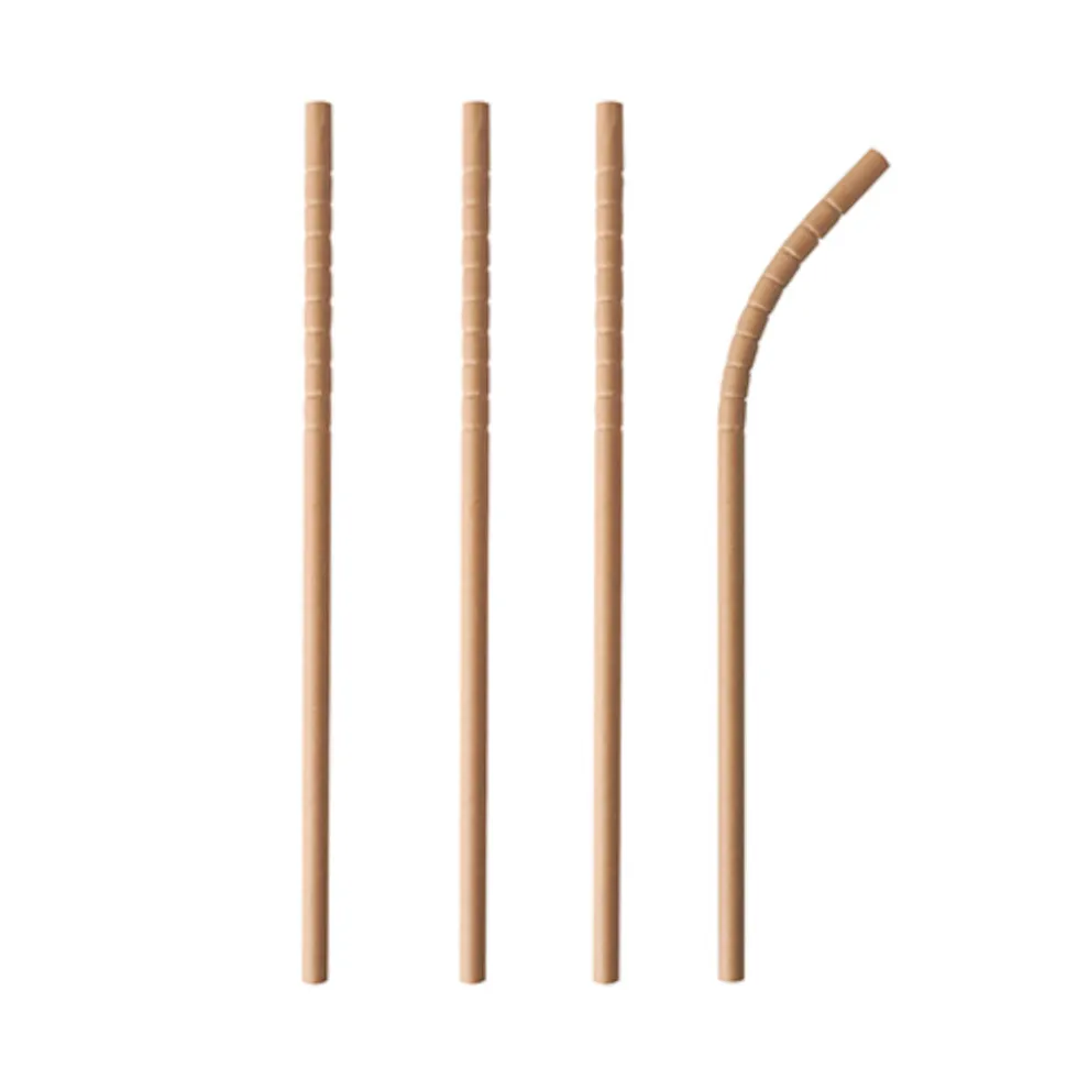 NEU Trinkhalme Pure aus Papier, flexibel, Ø 6 mm, 20 cm, 100 Stück, Braun