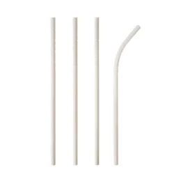 NEU Trinkhalme Pure aus Papier, flexibel, Ø 6 mm, 20 cm, 100 Stück, Weiß