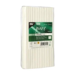 NEU Trinkhalme Pure aus Papier, Ø 6 mm, 20 cm, 100 Stück, Weiß