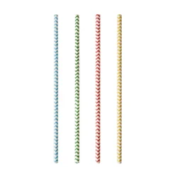 NEU Trinkhalme Pure aus Papier, Ø 6 mm, 20 cm, 100 Stück, Zig-Zag bunt