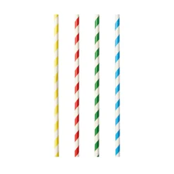 NEU Trinkhalme Pure aus Papier, Ø 8 mm, 21 cm, 100 Stück, Stripes