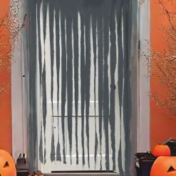NEU Türvorhang Halloween-Fetzen, 1x2m, grau