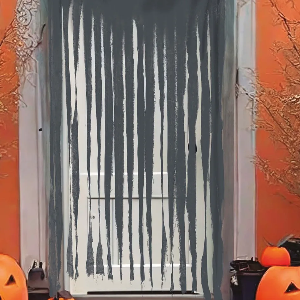 NEU Türvorhang Halloween-Fetzen, 1x2m, grau