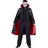 NEU Umhang Dracula Cape mit Stehkragen, schwarz-rot